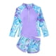 thumbnail image 2 of Traje de baño de 2 piezas para mujer, trajes de baño para mujer, conjunto unisex de manga larga con espalda dividida y estampado para surf, buceo, vacaciones en la playa y protección solar. Traje de b, 2 of 9