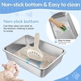 thumbnail image 4 of Caja de arena para gatos LIHONG de acero inoxidable, grande, 50 x 35 x 10 cm, 4 of 6
