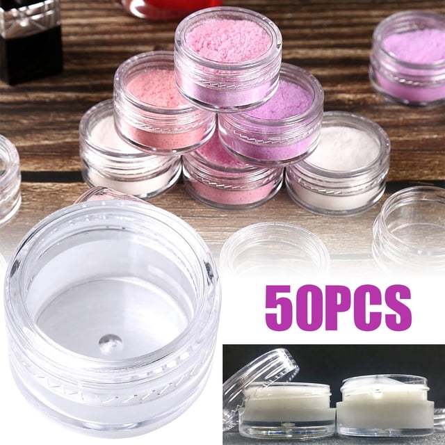 Fiudx Frascos Transparentes para Cosméticos, Envases de Plástico Duraderos, Tapas Herméticas, Ideales para Guardar Maquillaje, Ideales para Viajes, Paquete de 50