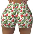 thumbnail image 2 of Haiem Watermelons No Front Seam Biker Shorts for Women Yoga Workout Gym Bike Shorts with Tummy Control Moisture-Wicking-Medium, 2 of 9