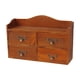 thumbnail image 1 of Organizador de escritorio de madera con 4 cajones y estante para maquillaje, estilo vintage. Marrón, 1 of 9