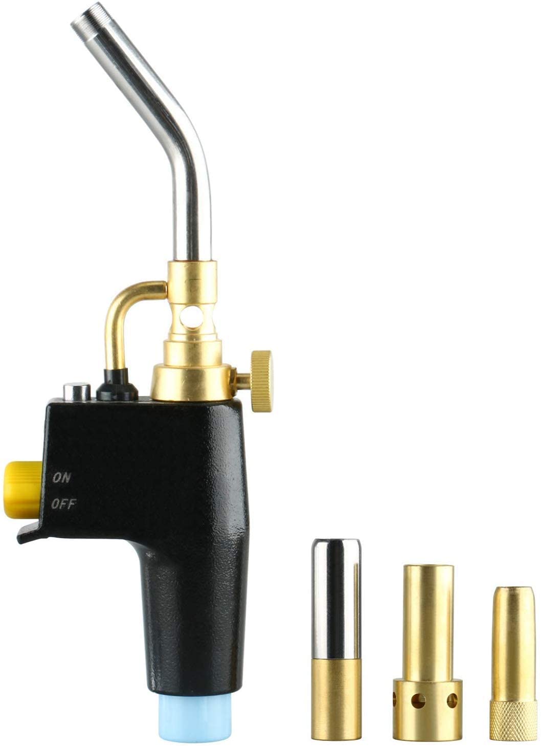 Propane Torch With Blow Torch Head, 3 Nozzles and Push Button Igniter, Compatible with Propane 