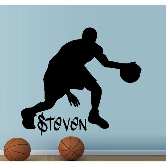 Decal ~ Basketball Player ( Custom Name ) Wall decal: CHILDREN 17" X 20"