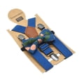 thumbnail image 2 of Juego de tirantes y pajarita para niños con 3 pinzas en forma de Y, práctico y portátil, para niños de 1 a 8 años. Azul oscuro, 2 of 9