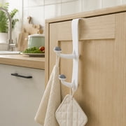 Mainstays White Over the Door Rubber Grip Hooks for Closet and Bathroom Storage, 2 Pack