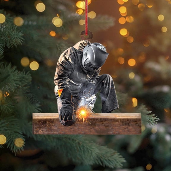 2026 Acrylic Christmas Ornament Welder Pendant for Tree,Welder Union Worker Ironworker Ornament,Metal Worker Christmas Ornament - Gifts for Welder,Metal Worker Gifts for Men, Husband, Dad