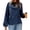 Navy blue, variant on Double Breasted Women Long Sleeved Casual Trench Coat Lapel Jacket