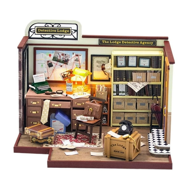 Kits de casa de muñecas en miniatura DIY con cubierta a prueba de polvo casa de muñecas DIY miniatura para adultos