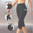 thumbnail image 3 of Capri Leggings for Women High Waisted Yoga Capris Pants with Pockets Tummy Control Athletic Workout Trousers, 3 of 6