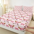 thumbnail image 3 of Feelyou Kawaii Pink Baseball Full Size Sheets for Kids, Princess Cute Bowknot Bed Sheets, Cartoon Bow Ball Sheet Sets, Lightweight Room Decor, 4 Pieces, 3 of 7