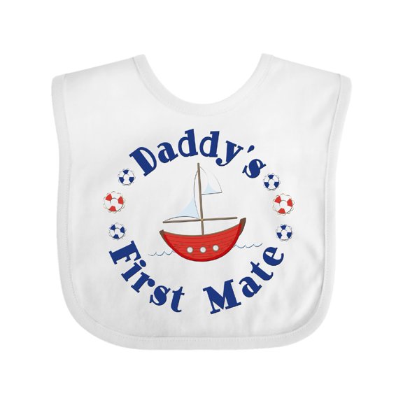 Inktastic Daddy's First Mate Boys or Girls Baby Bib