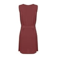 thumbnail image 7 of HIMIWAY Summer Dresses for Women 2023 Women's Fashion Summer Mini Sleeveless V-neck Cross Hollowed Out with Belt Dress Pink XL, 7 of 7