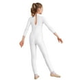 thumbnail image 2 of Zaldita Kids Girls Unitard Rhinestone Gymnastics Leotard Dance Bodysuit Full Body Figure Ice Skating Jumpsuit White 10, 2 of 7