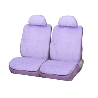 seemehappy Bling Girly Purple Car Seat Covers Full Set for Women Leather and Silk Front and Rear Seat Cushions Universal Fit (Purple-Luxury)