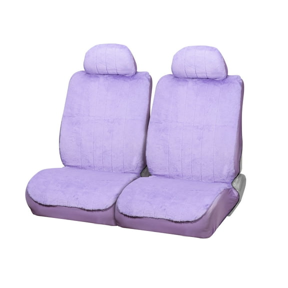 Auto Drive 2 Piece Purple Faux-Fur Seat Cover, Universal Fit, SC533436