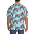 thumbnail image 3 of Haiem colorful rainbow Pattern Men's Casual Shirts Short Sleeve Button Down Shirts Fashion Textured Summer Beach Shirt-Large, 3 of 5