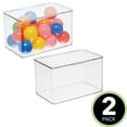 thumbnail image 2 of mDesign Plastic Playroom/Gaming Storage Organizer Box, Hinge Lid, 2 Pack, Clear, 2 of 9