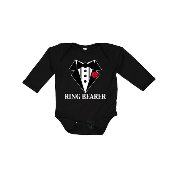 Inktastic Tuxedo Ring Bearer Boys Long Sleeve Baby Bodysuit