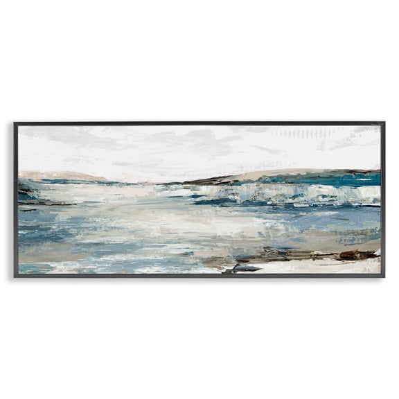 Stupell Industries Echoes Of Earth Abstract Black Framed Giclee Art design by Luna Mavis, 10 x 24