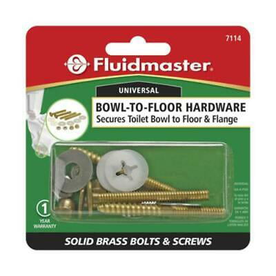 Fluidmaster Bolt & Screw Toilet Bowl to Floor Flange Kit Brass 2-1/4-in 3-Pack 