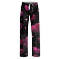 thumbnail image 5 of Hearthz Valentines Pajamas Pants for Women Love Heart Print Women Pajama Pants Drawstring Wide Leg Lounge Pants for Women, 5 of 6