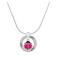 thumbnail image 1 of Delight Jewelry Silvertone Mini Hot Pink Ladybug Joy Ring Charm Necklace, 18", 1 of 4