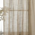 thumbnail image 3 of Set of 2 Linen Textured Semi Sheer Window Treatment Curtain Tiers 24 Inches Long for any Small Window, (27"W x 24"L, Taupe), 3 of 4