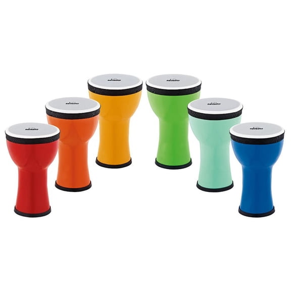 NINO Percussion NINOSETEMDJ Classroom Djembe Set, 6 pc