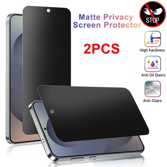 ZYQEEE Matte Privacy Screen Protector for Samsung Galaxy S25 Ultra 5G, Anti-Fingerprint Easy Installation,Anti-Spy Tempered Glass Protective Film Compatible for Samsung S25 Ultra,2Pcs