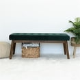 thumbnail image 5 of Allora Button-Tufted Velvet Upholstered Bench in Green, 5 of 6