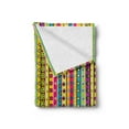 thumbnail image 2 of Retro Soft Flannel Fleece Throw Blanket, Colorful Striped Abstract Pattern Triangles Squares Quirky Fun Shapes Art Print, Cozy Plush for Indoor and Outdoor Use, 60" x 80", Multicolor, by Ambesonne, 2 of 5