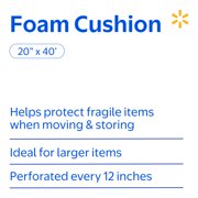 Walmart White Foam Cushion Roll, 20 x 40, Perforated for Quick Tear-Off