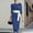 Blue, variant on 3/4 Sleeve Dresses for Women Midi Summer Polka Dot Casual Bodycon Dress with Tie Belt Slim Fit Elegant Crew Neck Dresses