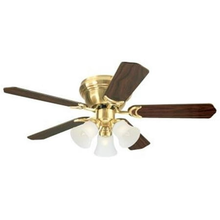 42 In Indoor Ceiling Fan With Light Kit With Satin Brass Finish