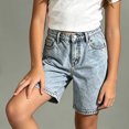 thumbnail image 6 of ITSAME Teen Girls Denim Shorts 12-17Y Loose Fit Elastic Waist Bow Embroidery Summer Casual Jean Shorts Light Blue Size 12-13, 6 of 9