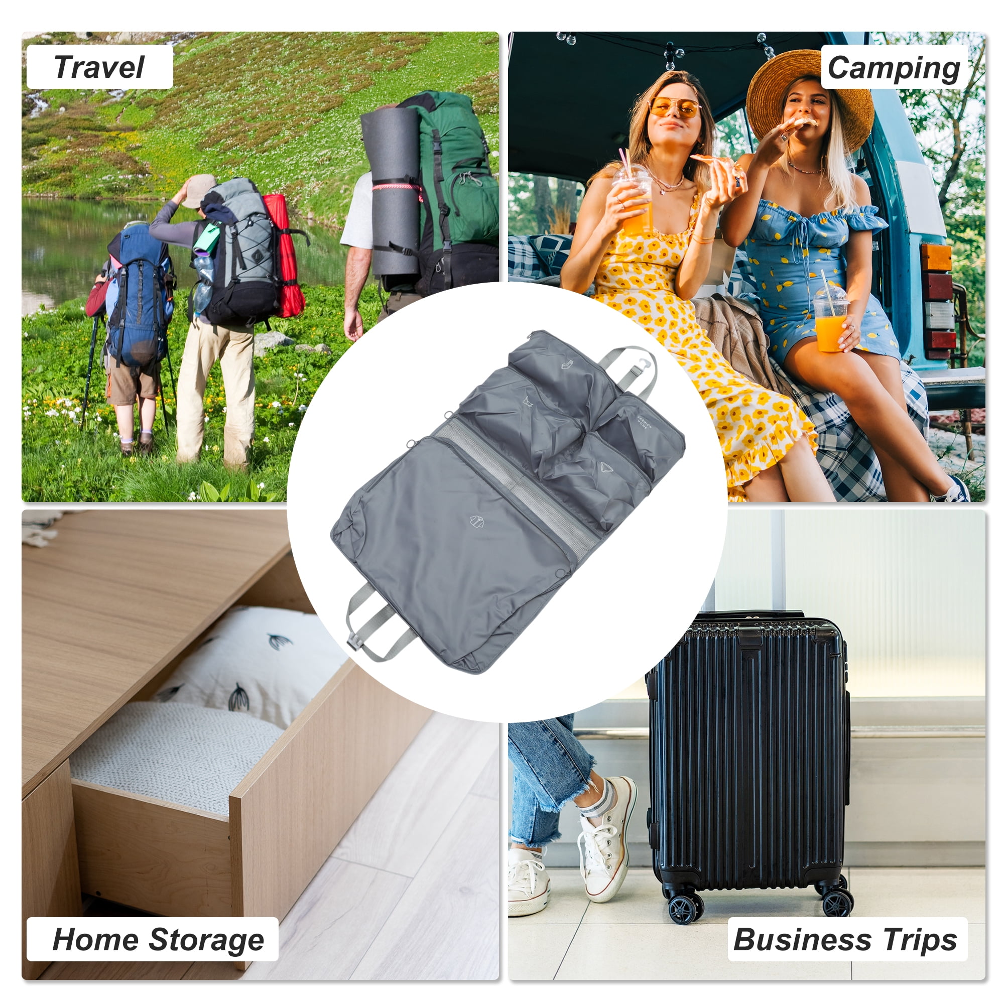 Unique Bargains Durable Mesh Packing Cube 1 Piece Gray 9.84"x4.72"x12.99"
