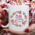 thumbnail image 4 of 58th Birthday Gifts for Women - 58 Years Loved with A Garland Birthday Mug - 58 Year Old Present Ideas for Mom, Daughter, Sister, Wife, Friend, Cousin, Aunt, Coworker - 11 oz Coffee Mug, 4 of 6