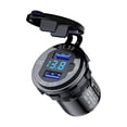 thumbnail image 1 of 12/24V Aluminium Metal 36W QC3.0 Dual USB Car Motor Charger Socket Waterproof With Voltmeter Switch Fast Quick Charge Adapter Black, 1 of 6
