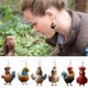 thumbnail image 2 of 6 uds. Pendientes para mujer con forma de gallo divertido, adorno creativo con personalidad a la moda, el mejor regalo, 2 of 5