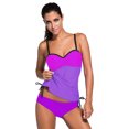 thumbnail image 1 of Maillot de Bain 2pcs Tankini Bleu Pourpre pour Femmes, 1 of 4