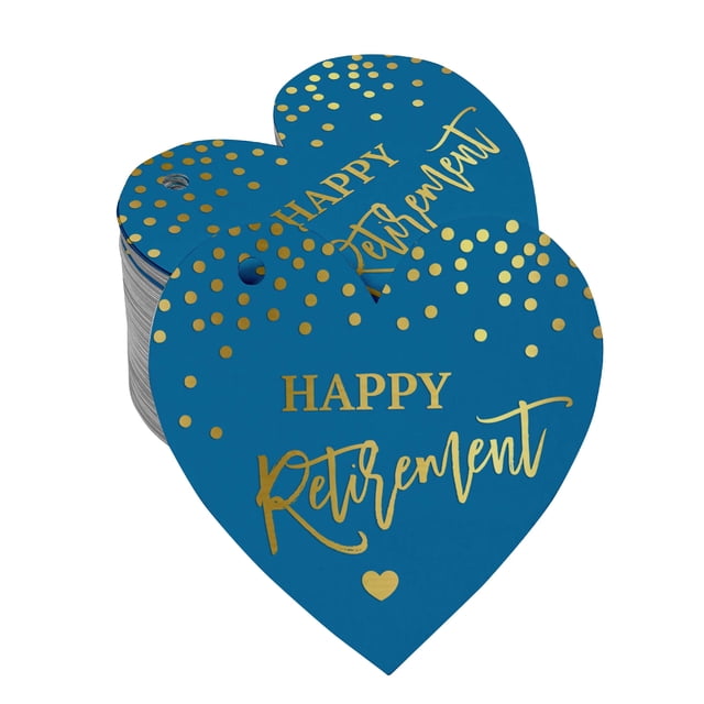 Inkdotpot Étiquette de Retraite Heureuse en Feuille d'Or Véritable 100 Pcs