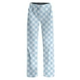thumbnail image 4 of Byoo Toddler Girls Plaid Print Sleepwear Trousers Elastic Waist High Rise Pants Comfortable Soft Loungewear,Light Blue, 4 of 4