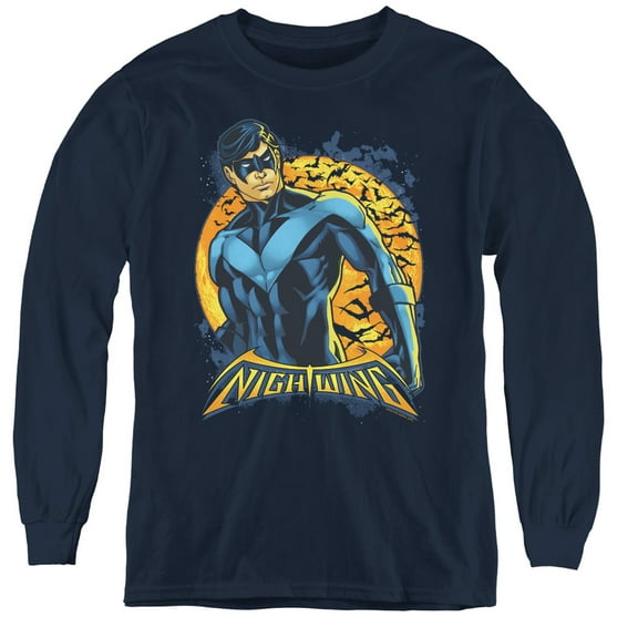Batman - Nightwing Moon - Youth Long Sleeve Shirt - Small