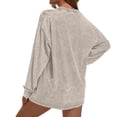 thumbnail image 4 of Yigetop Crewneck Oversized Long Sleeve Shirts for Women Loose Fit Acid Wash Tshirt Basic Solid Color Tee Sweatshirt Lightweight Soft Beige L, 4 of 6