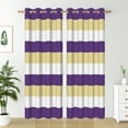 thumbnail image 7 of Nanqianyi Purple Yellow and White Striped Blackout Curtains for Bedroom Living Room, Grommet Thermal Insulated Blocking Window Drapes 2 Panels, 52 x 84 Inch, 7 of 7