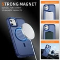 thumbnail image 2 of Dteck Magnetic Case for iPhone 12 & iPhone 12 Pro 6.1 Inch Compatible with MagSafe & Magnetic Car Phone Mount, Slim TPU Frosted Matte Protective Shockproof Phone Case Cover,Deep Blue, 2 of 9