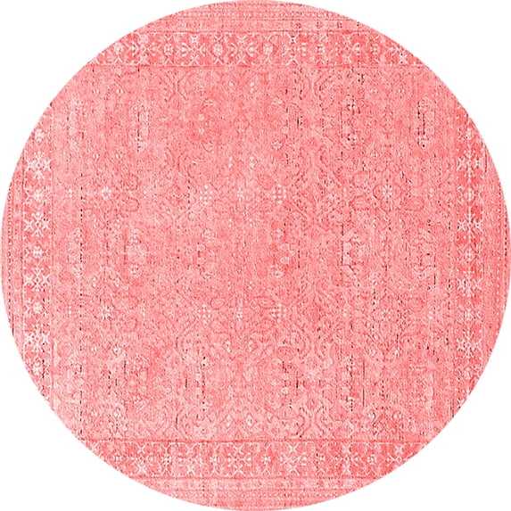 Ahgly Company Indoor Round Oriental Red Industrial Area Rugs, 5' Round