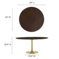 thumbnail image 6 of Modway Lippa 60" Round Wood Grain Dining Table in Gold Cherry Walnut, 6 of 7