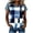 Light Blue., variant on Women's Plaid Print Faux Denim Top Raglan Sleeve Crew Neck Loose Fitting Casual Blouse, Sizes XXL