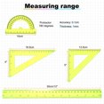 thumbnail image 2 of Uxcell 4pcs Triangular Ruler Set 30cm Plastic Ruler Protractor Triangle Ruler, Yellow, 2 of 6